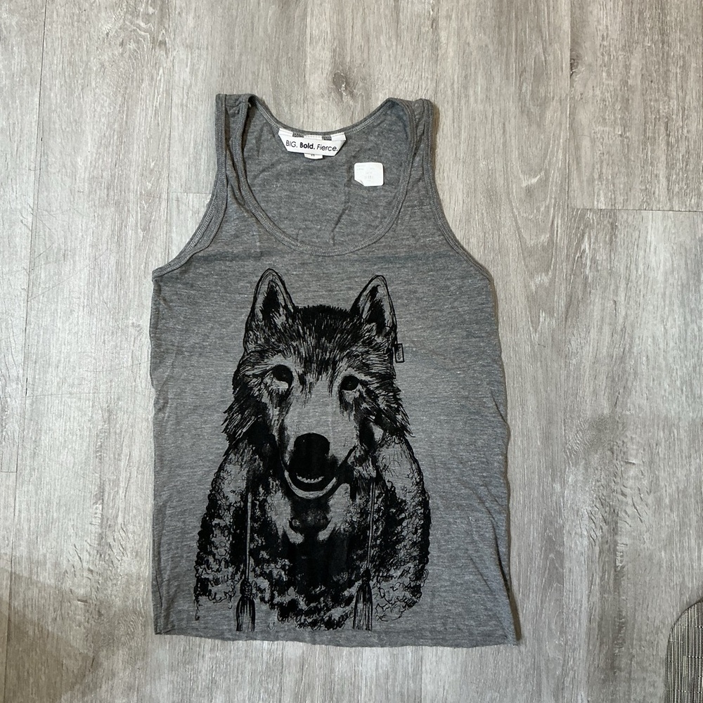 Gray Wolf Graphic Dog Tank by